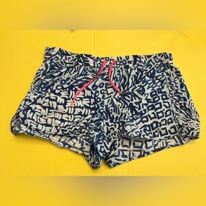 Lilly Pulitzer Luxletic Run Around Shorts sz XL Indigo Home Slice